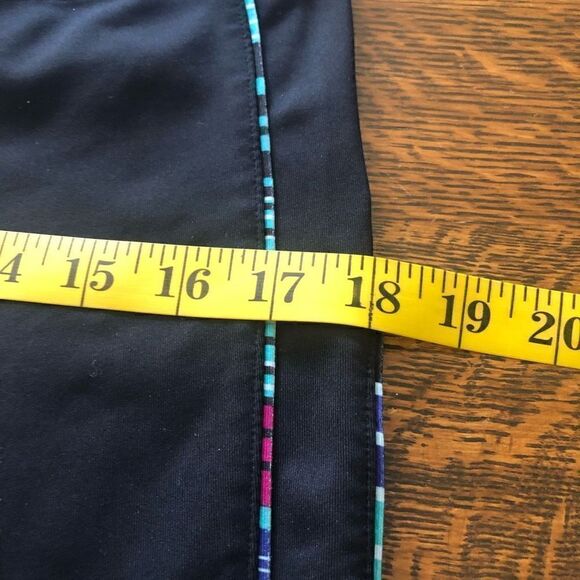 Fila Black Workout Leggings With Blue Band at Waist - Picture 14 of 16